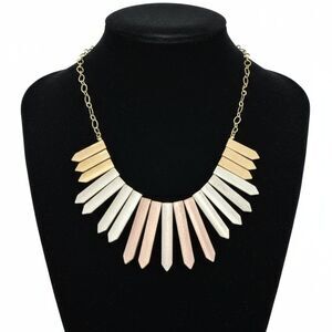 VTG Mixed Metal Spike Bib Necklace Geometric Collar Steampunk